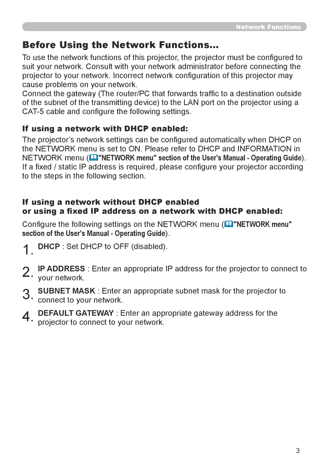 Dukane 8755G-RJ, 8912-RJ user manual Before Using the Network Functions… 