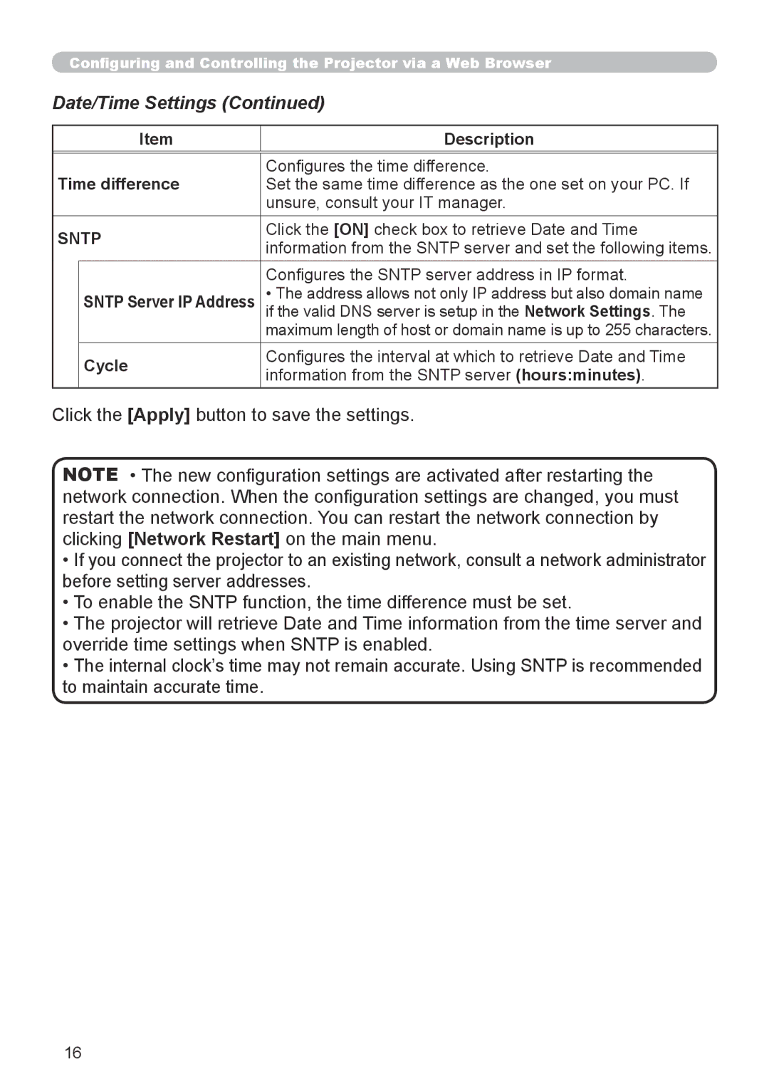 Dukane 8912-RJ, 8755G-RJ user manual Date/Time Settings, Time difference, Sntp, Cycle 