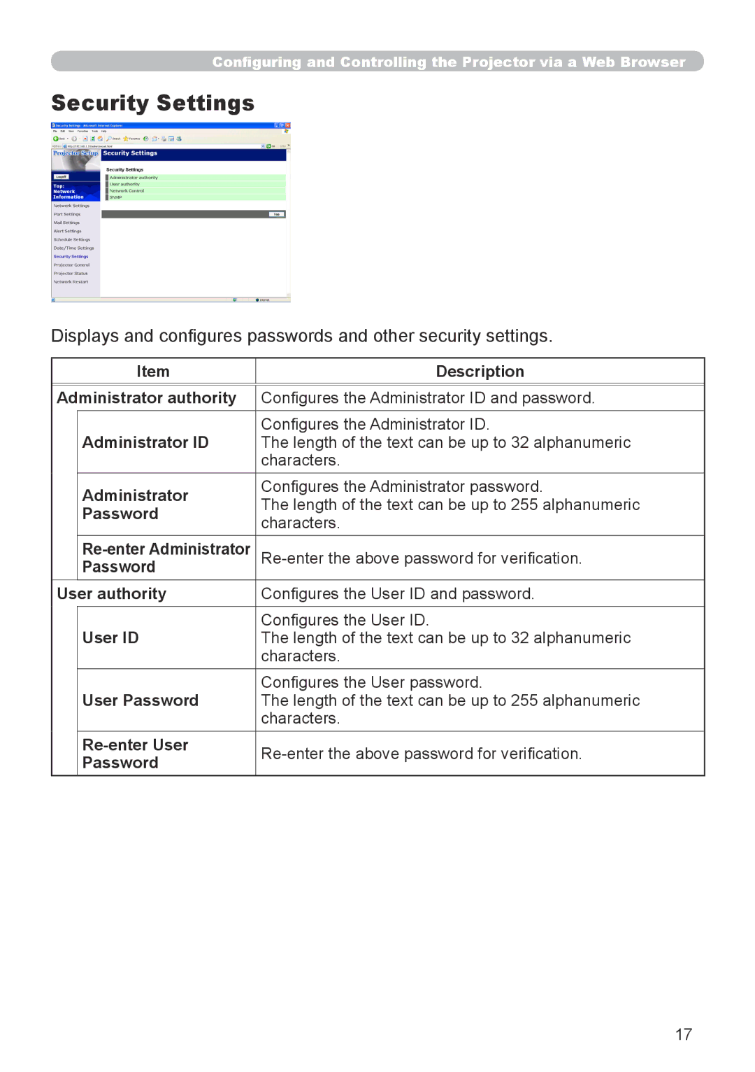 Dukane 8755G-RJ, 8912-RJ user manual Security Settings 