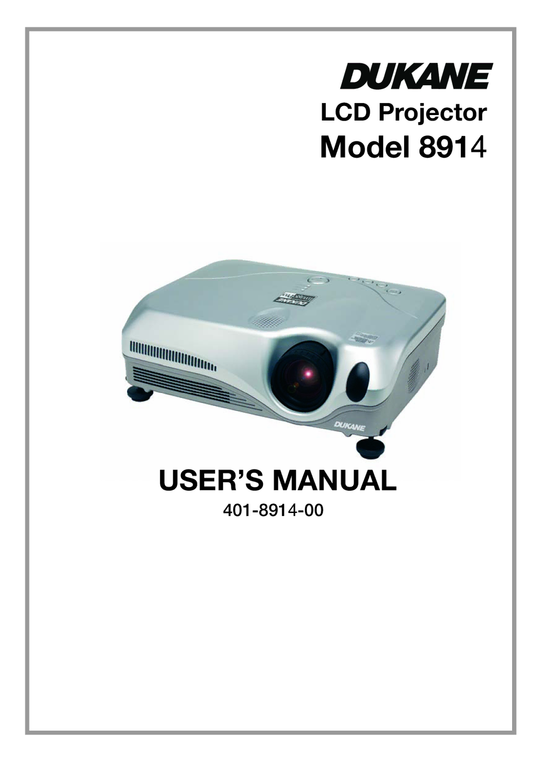 Dukane 8914 user manual Model 