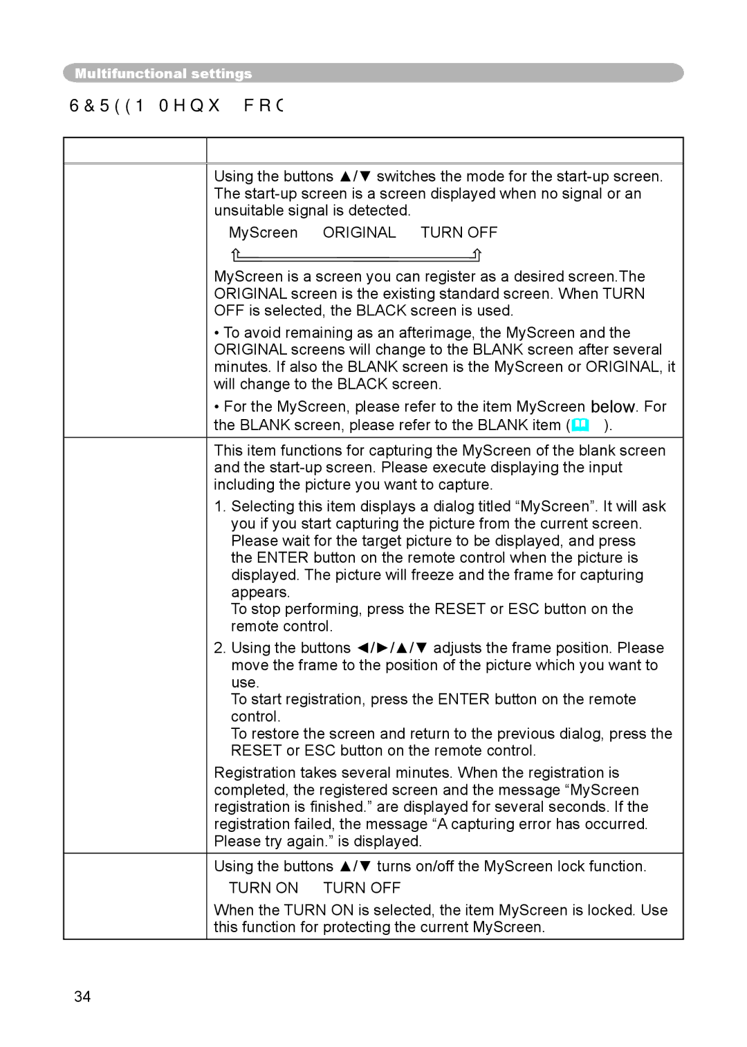 Dukane 8914 user manual Screen Menu, Start UP, MyScreen MyScreen Lock Description, Turn on  Turn OFF 