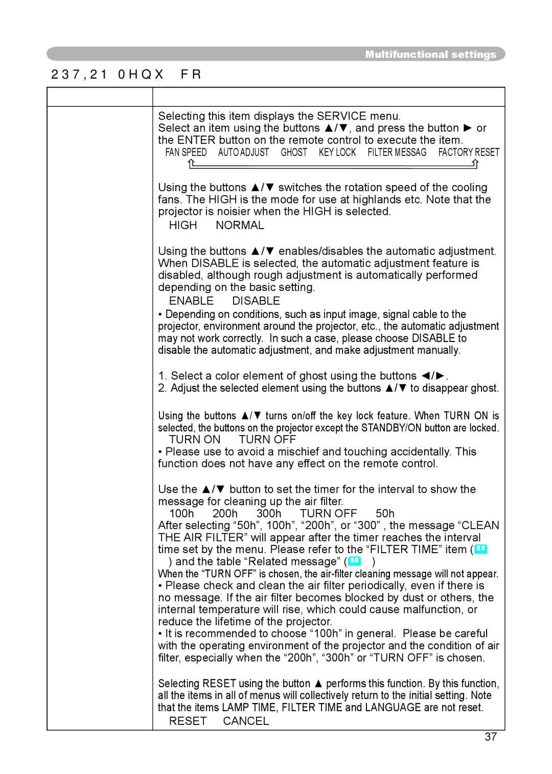 Dukane 8914 user manual Option Menu 