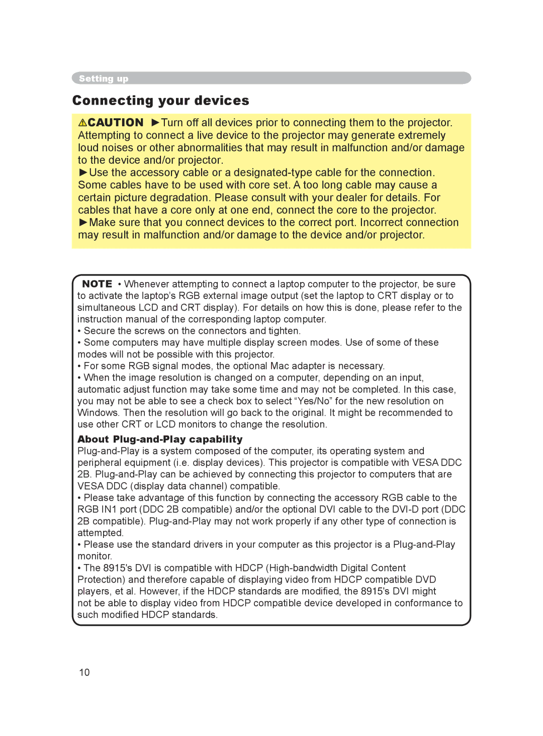 Dukane 8915 user manual Connecting your devices, About Plug-and-Play capability 