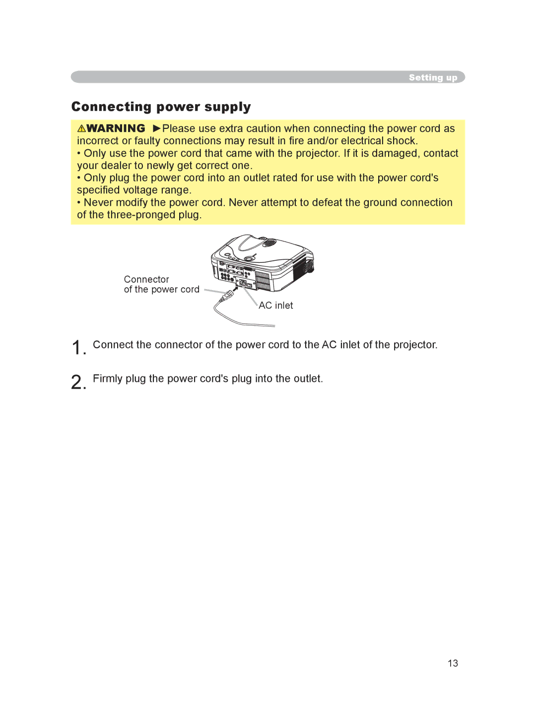 Dukane 8915 user manual Connecting power supply 