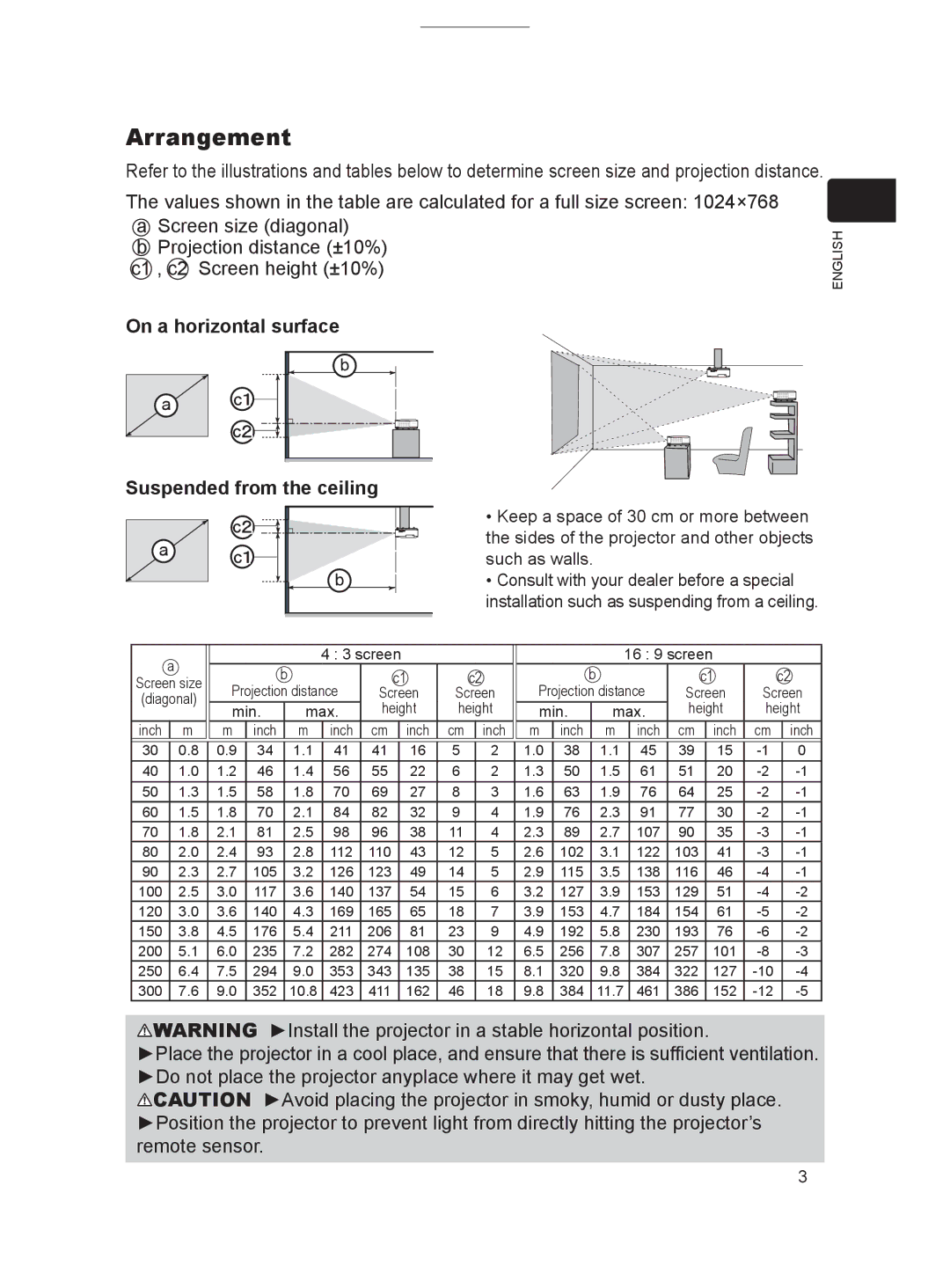 Dukane 8912H, 8916 user manual Arrangement, On a horizontal surface Suspended from the ceiling 