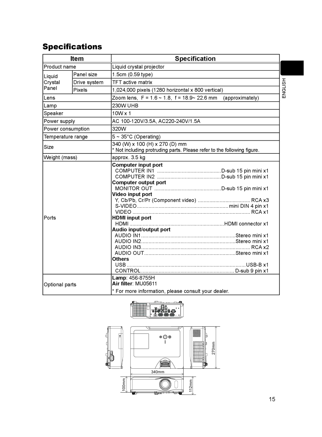 Dukane 8917H user manual Specifications 