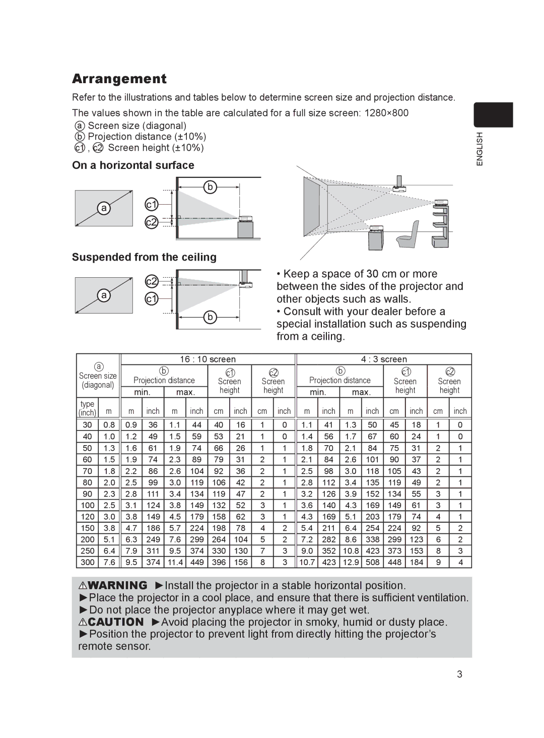 Dukane 8917H user manual Arrangement, On a horizontal surface Suspended from the ceiling 