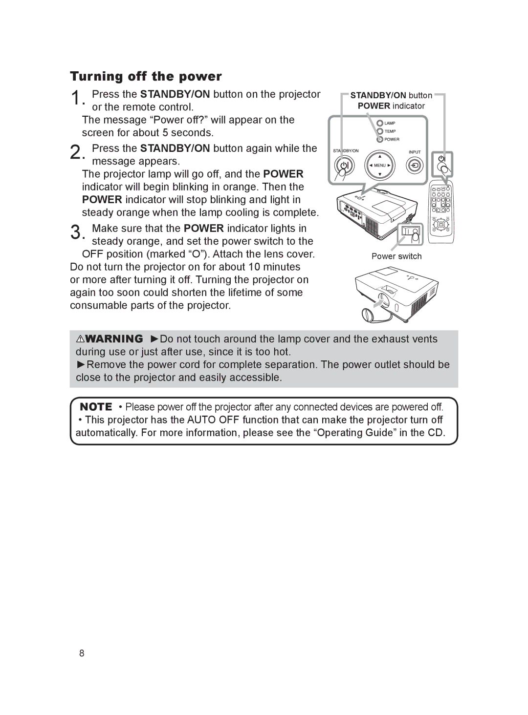 Dukane 8917H user manual Turning off the power 