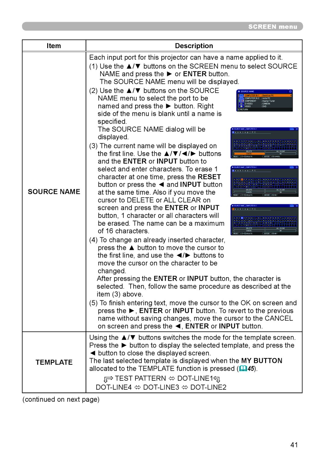 Dukane 8755J-RJ, 8920H-RJ, 8919H-RJ user manual Source Name, Template 