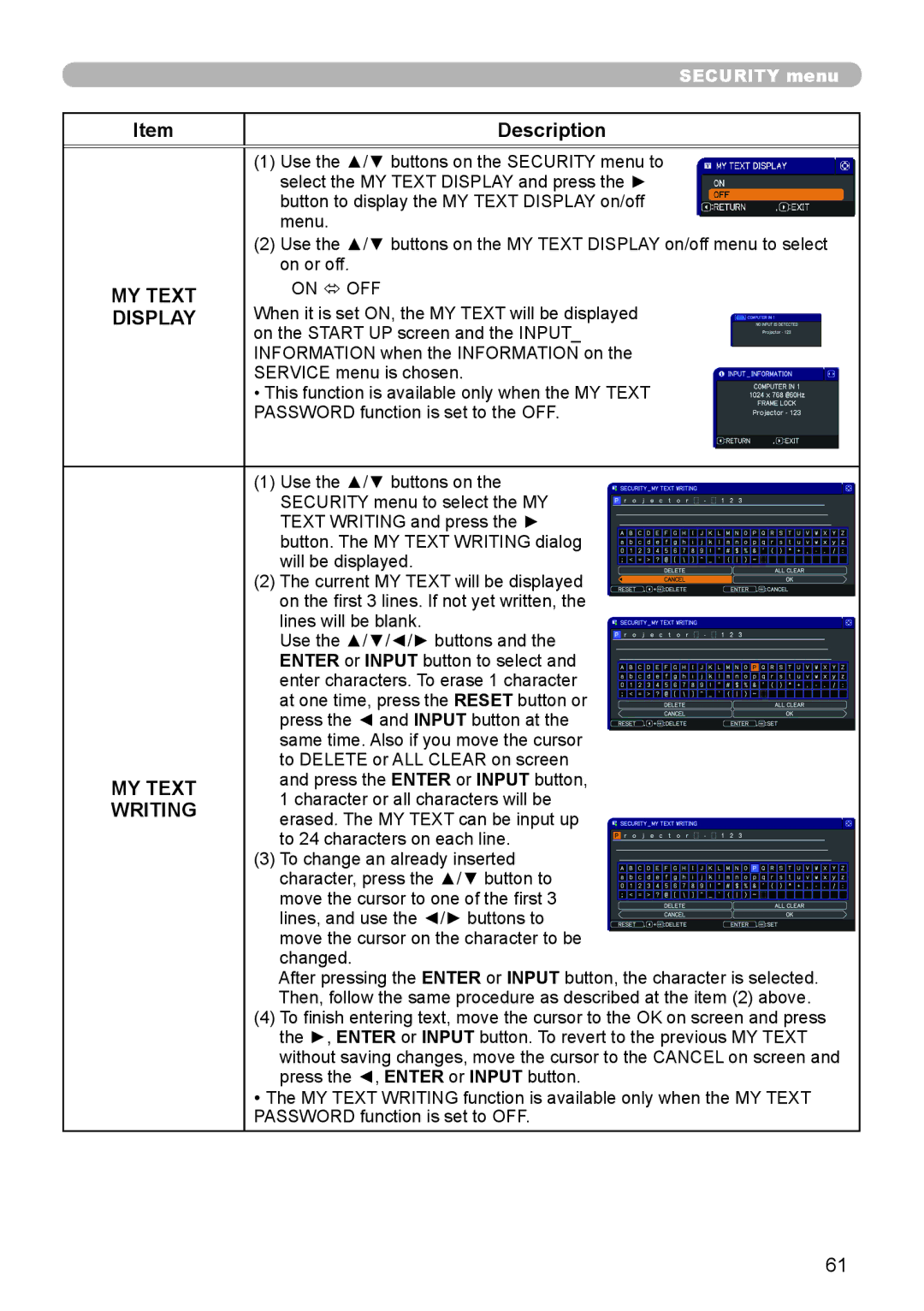 Dukane 8919H-RJ, 8920H-RJ, 8755J-RJ user manual MY Text, Writing 