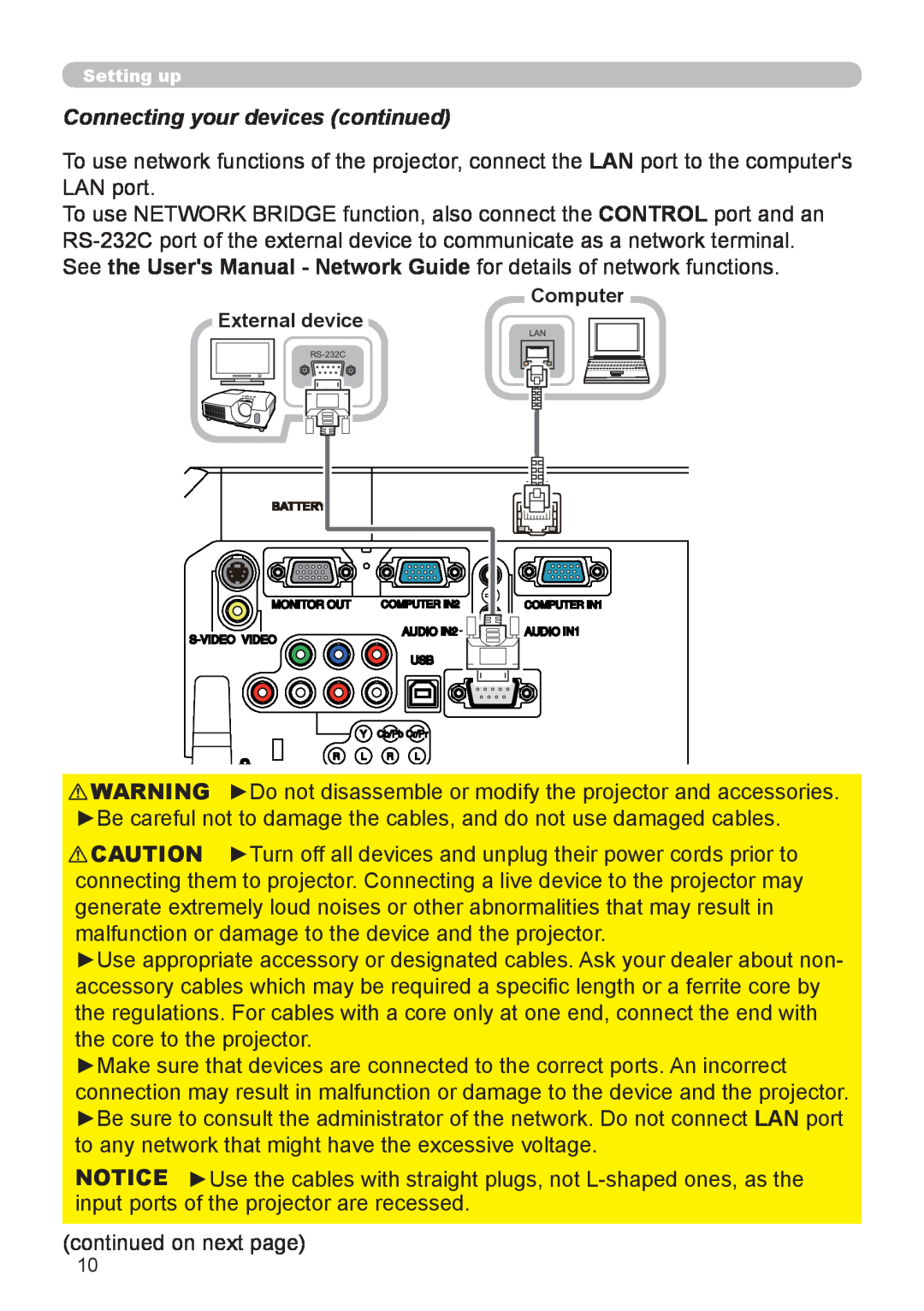 Dukane 8919H-RJ, 8920H-RJ, 8755J-RJ user manual Connecting your devices continued, Ba Ttery 