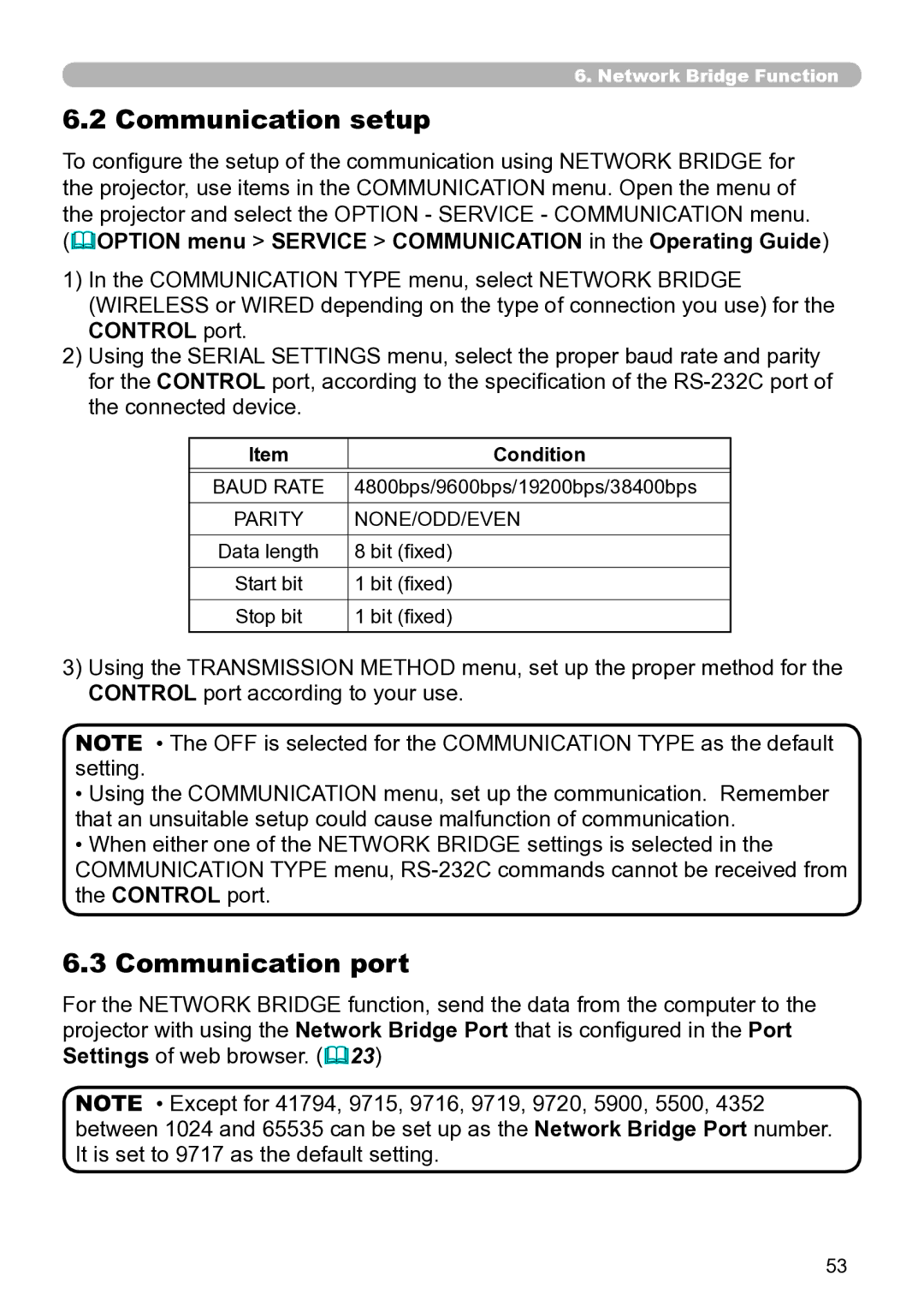 Dukane 8929W, 8937, 8931W, 8930, 8755N user manual Communication setup, Communication port, Control port, Condition 