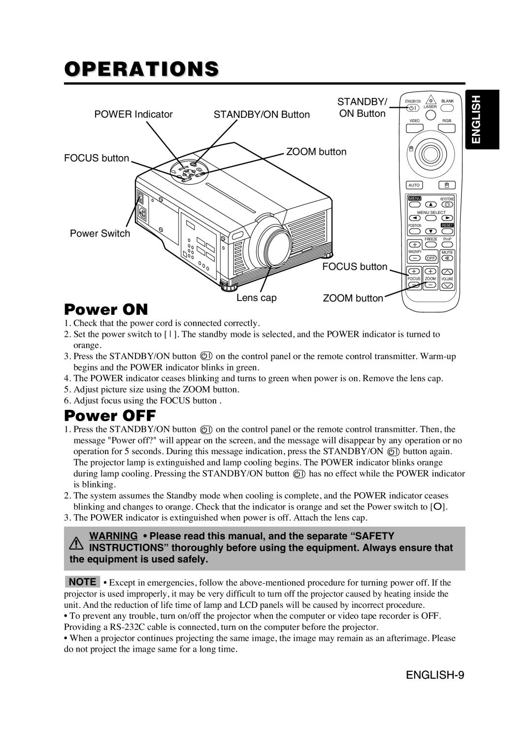 Dukane 28A8941, 8941A user manual Operations, Power on, Power OFF, Standby, Equipment is used safely 