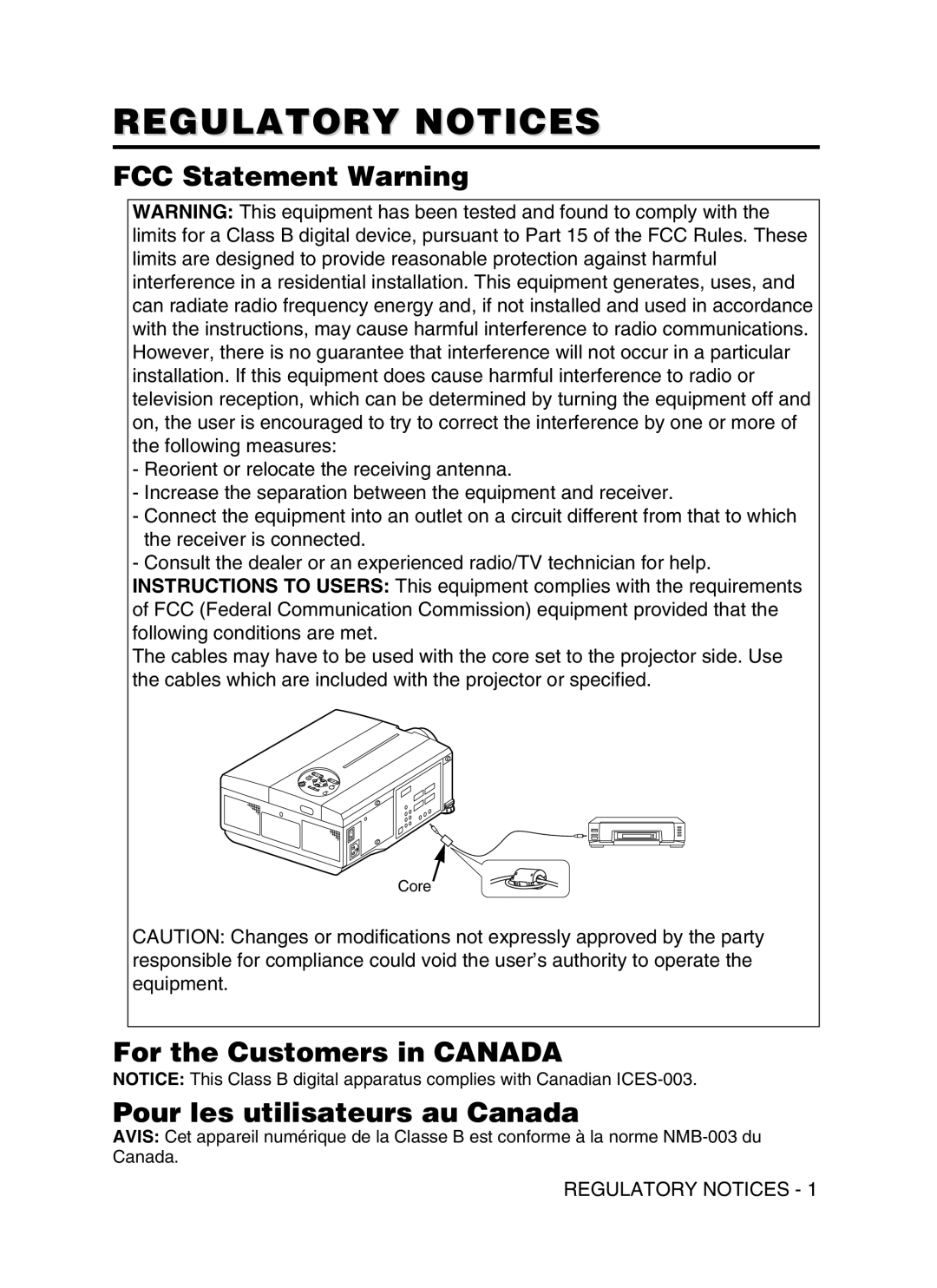 Dukane 28A8941 Regulatory Notices, FCC Statement Warning, For the Customers in Canada Pour les utilisateurs au Canada 