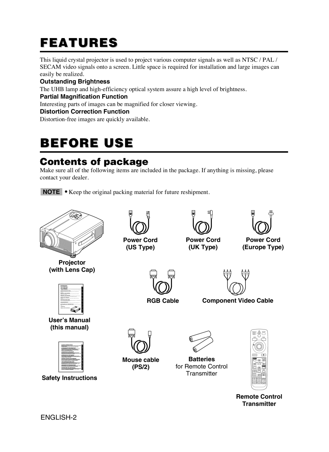 Dukane 8941A, 28A8941 user manual Features, Before USE, Contents of package 