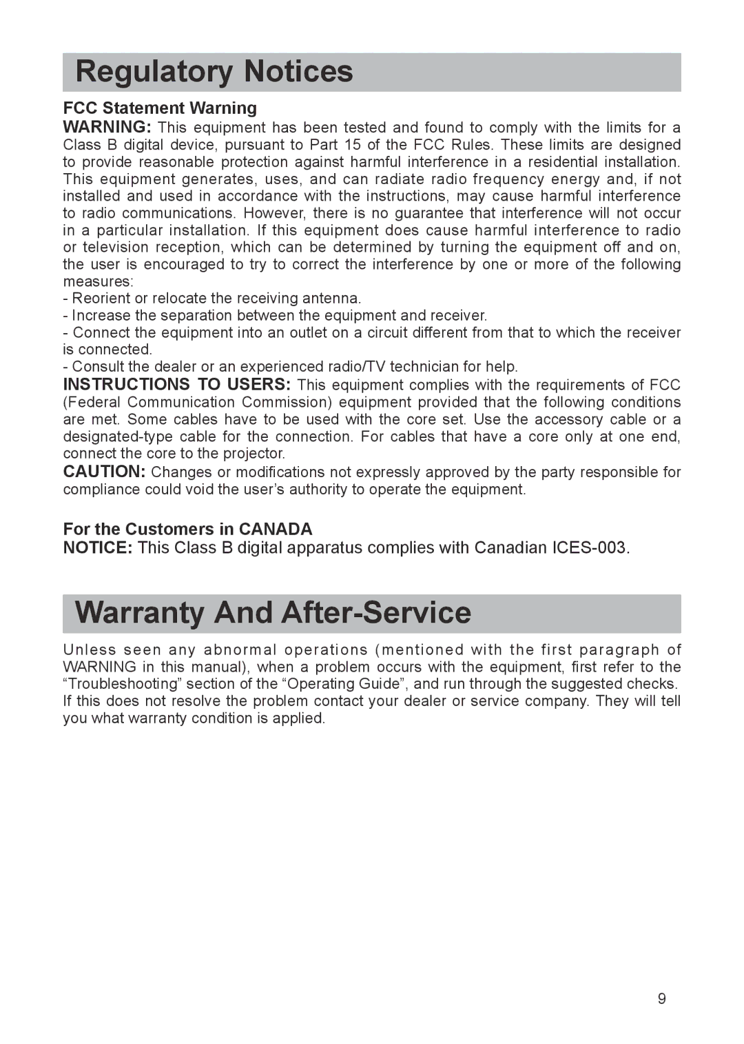 Dukane 8943, 8918 user manual FCC Statement Warning, For the Customers in Canada 