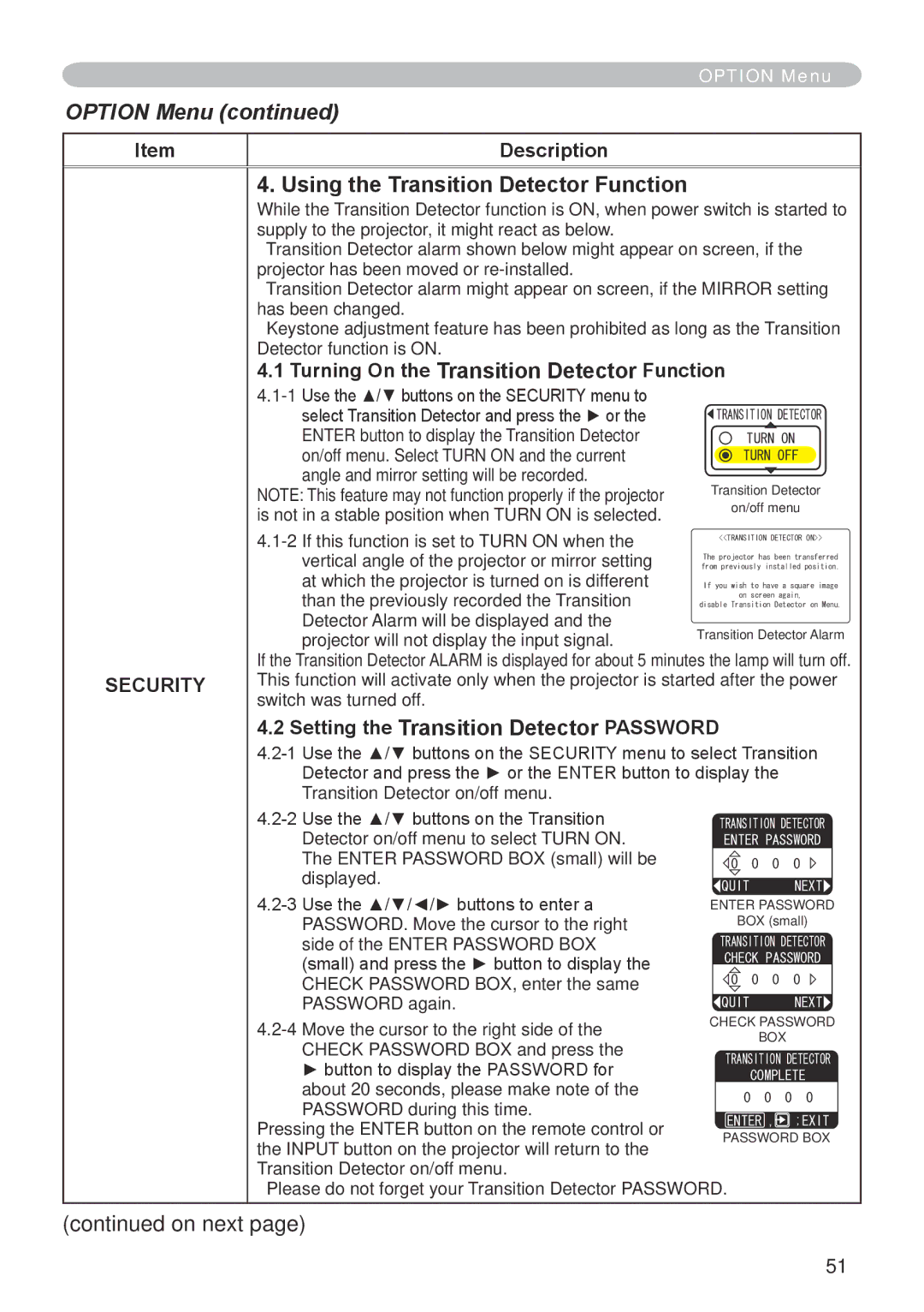 Dukane 8943, 8918 user manual Using the Transition Detector Function, Turning On the Transition Detector Function 