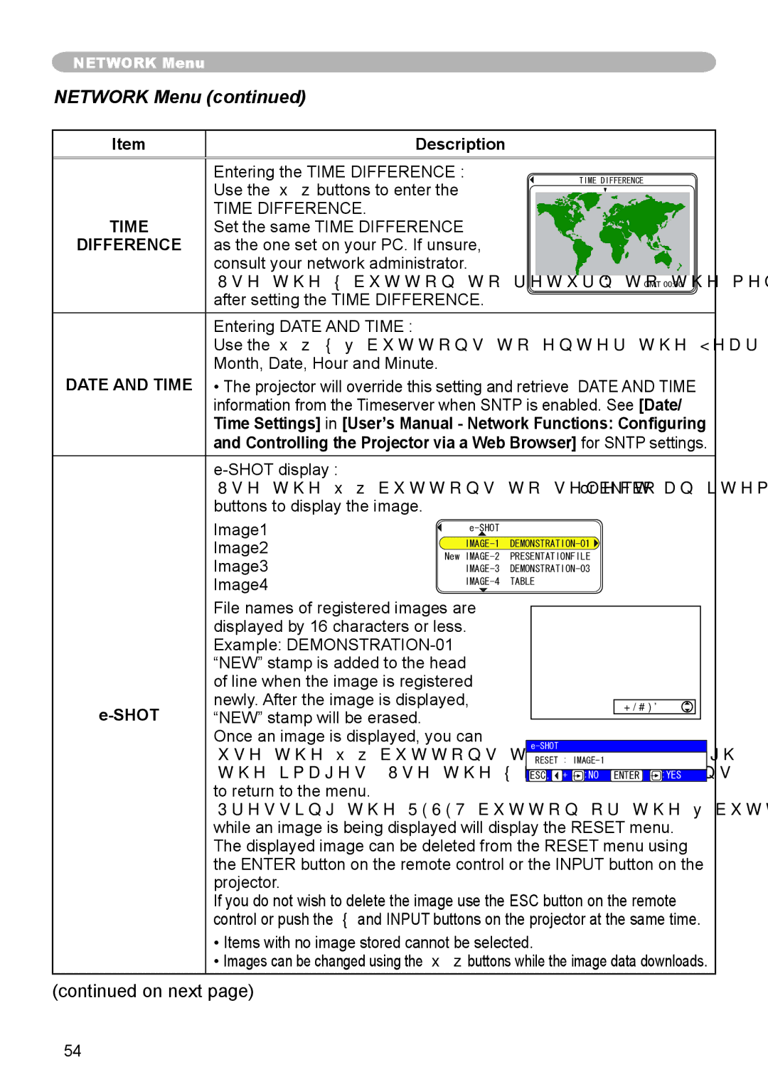 Dukane 8918, 8943 user manual Network Menu, Difference, Date and Time, Shot 