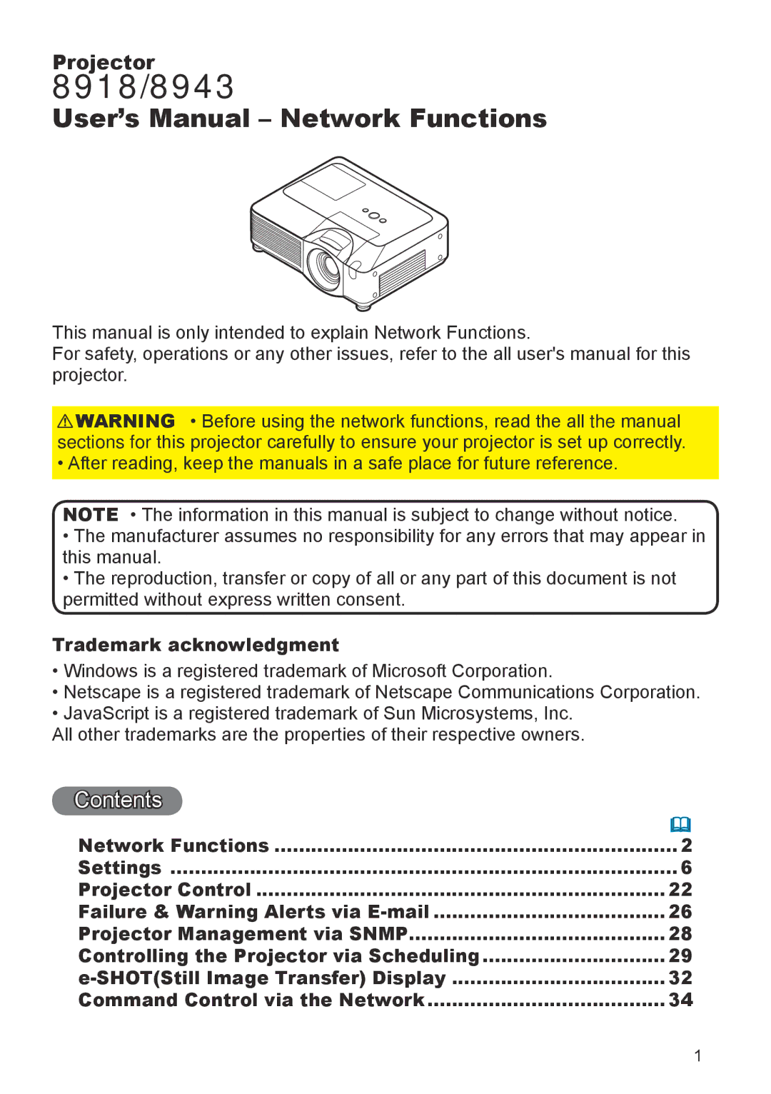 Dukane 8943, 8918 user manual User’s Manual Network Functions 