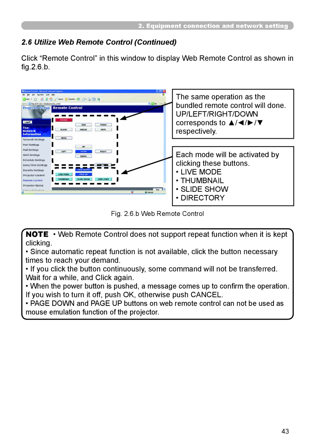 Dukane 8944 user manual Utilize Web Remote Control, Live Mode Thumbnail Slide Show Directory 