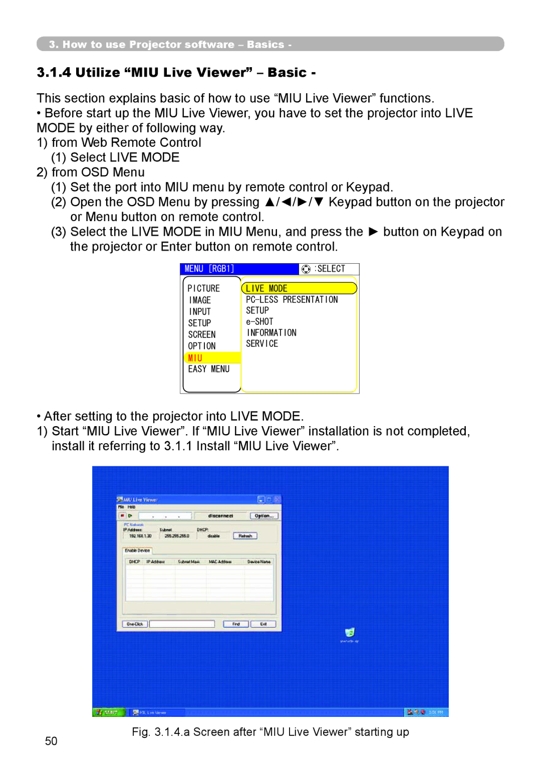 Dukane 8944 user manual Utilize MIU Live Viewer Basic, /07 =4$ ? 