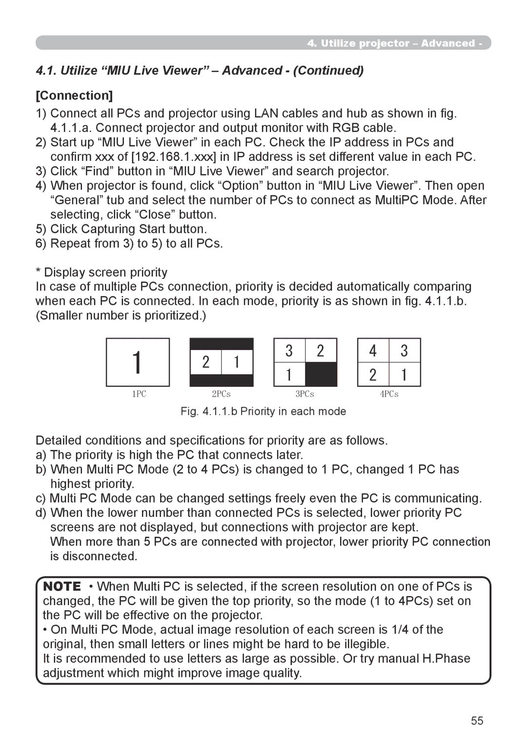 Dukane 8944 user manual Utilize MIU Live Viewer Advanced, Connection 