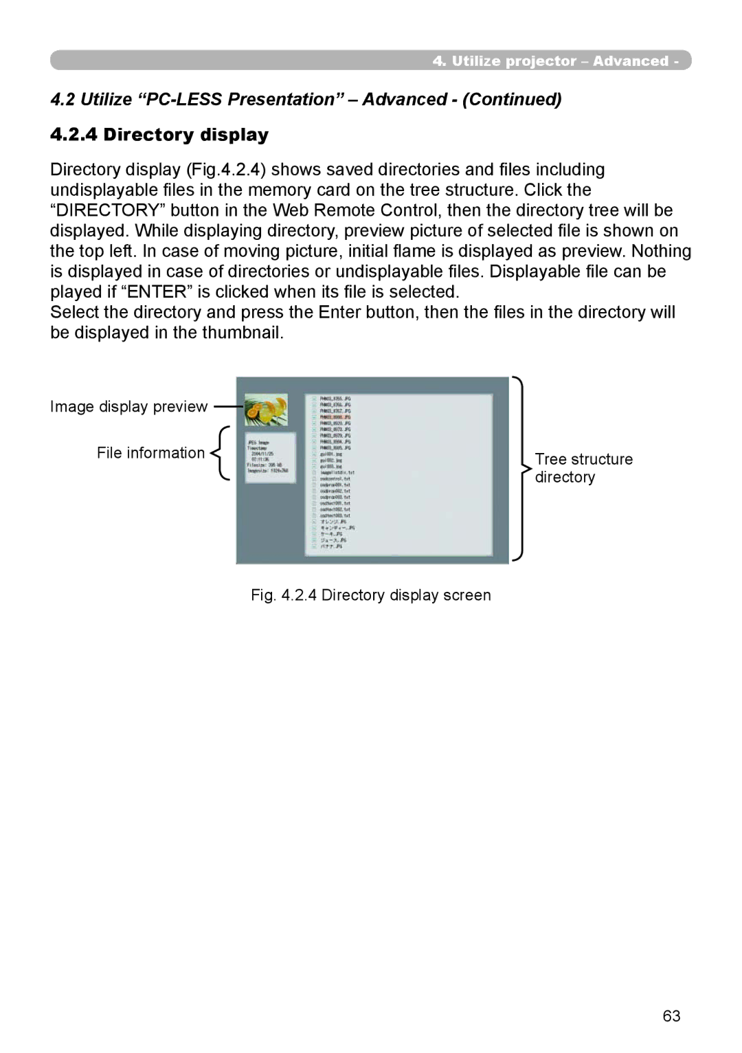 Dukane 8944 user manual Directory display screen 