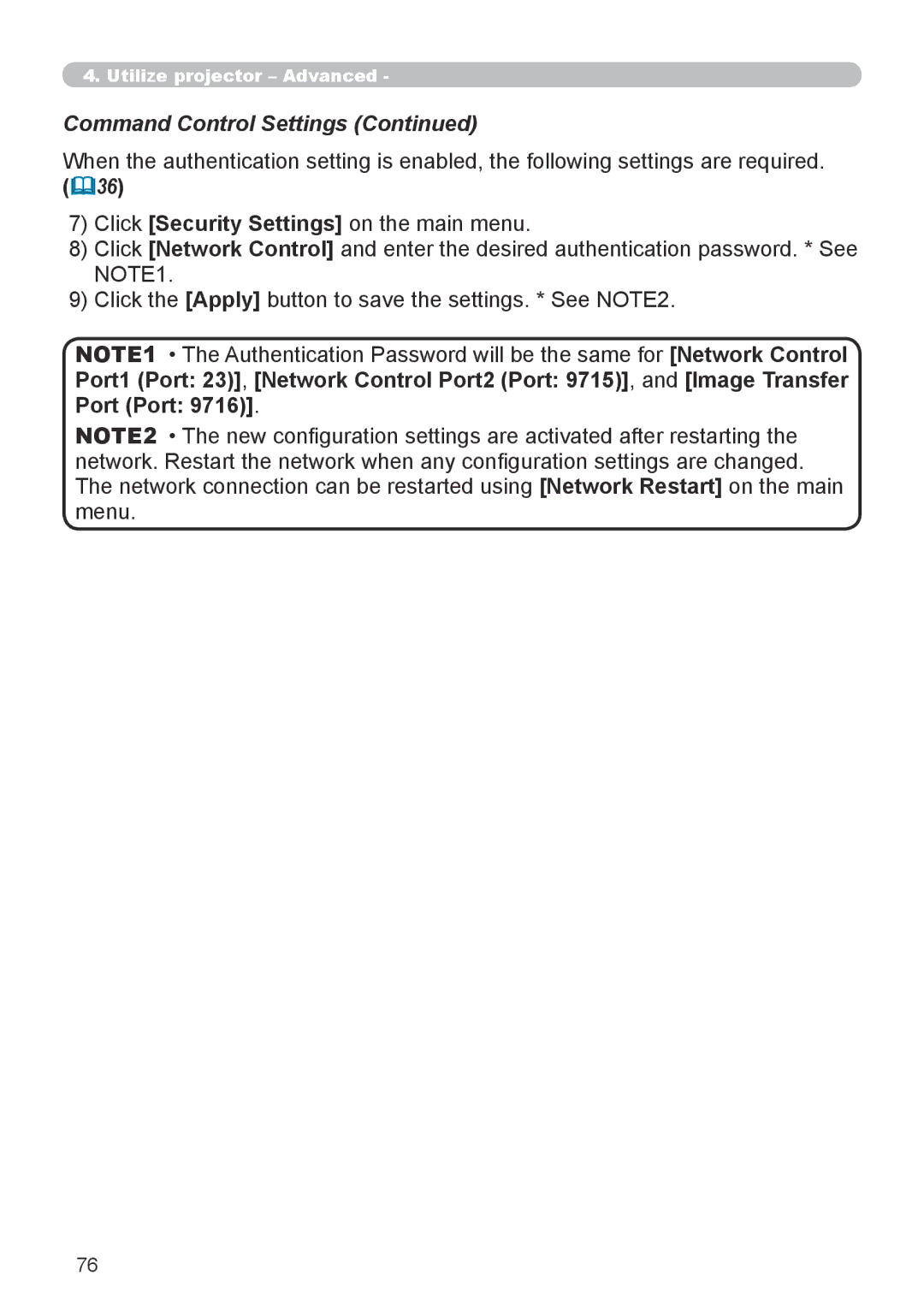 Dukane 8944 user manual Command Control Settings, 36 