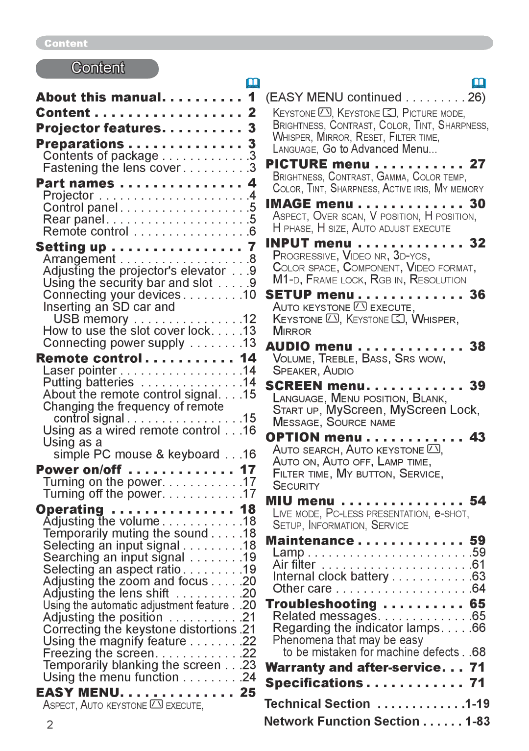 Dukane 8944 user manual Content 