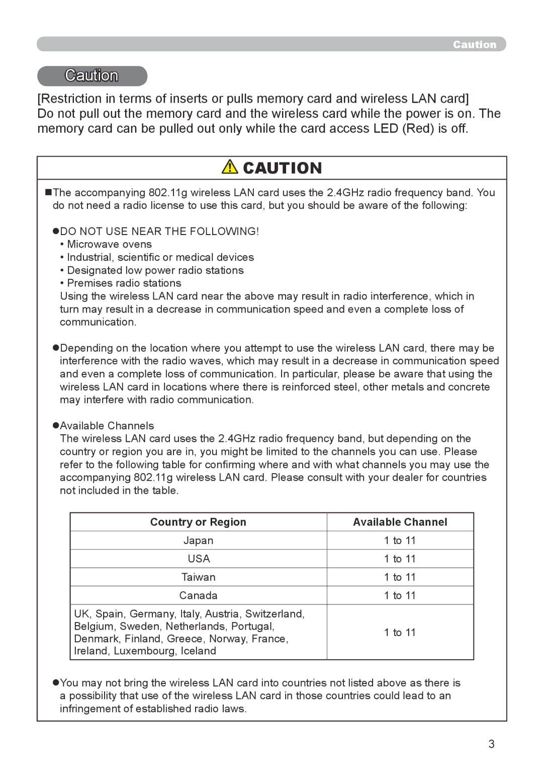 Dukane 8944 user manual Country or Region Available Channel 