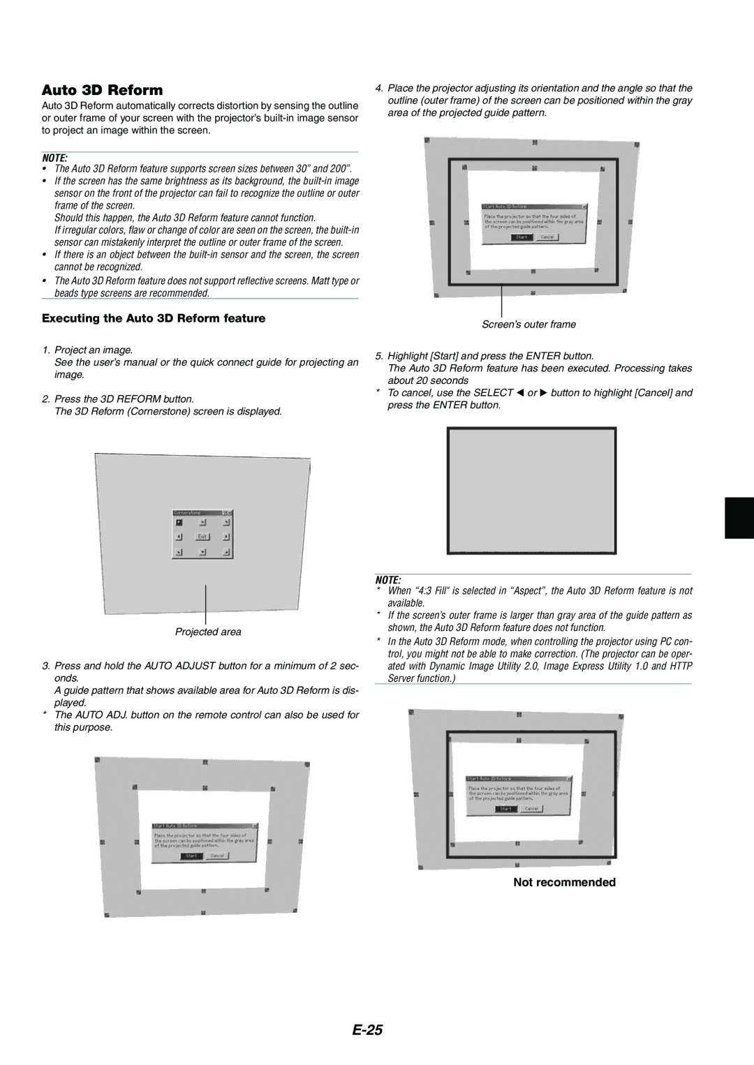 Dukane 8946 user manual Executing the Auto 3D Reform feature 