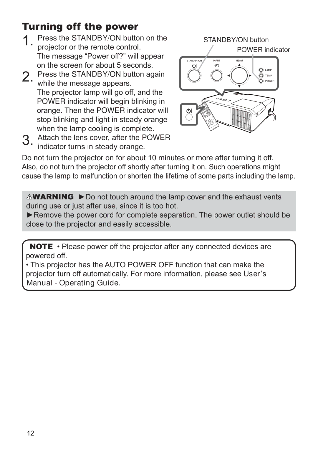 Dukane 8927HW-RJ, 8956H-RJ, 8925H-RJ, 8926H-RJ user manual Turning off the power 