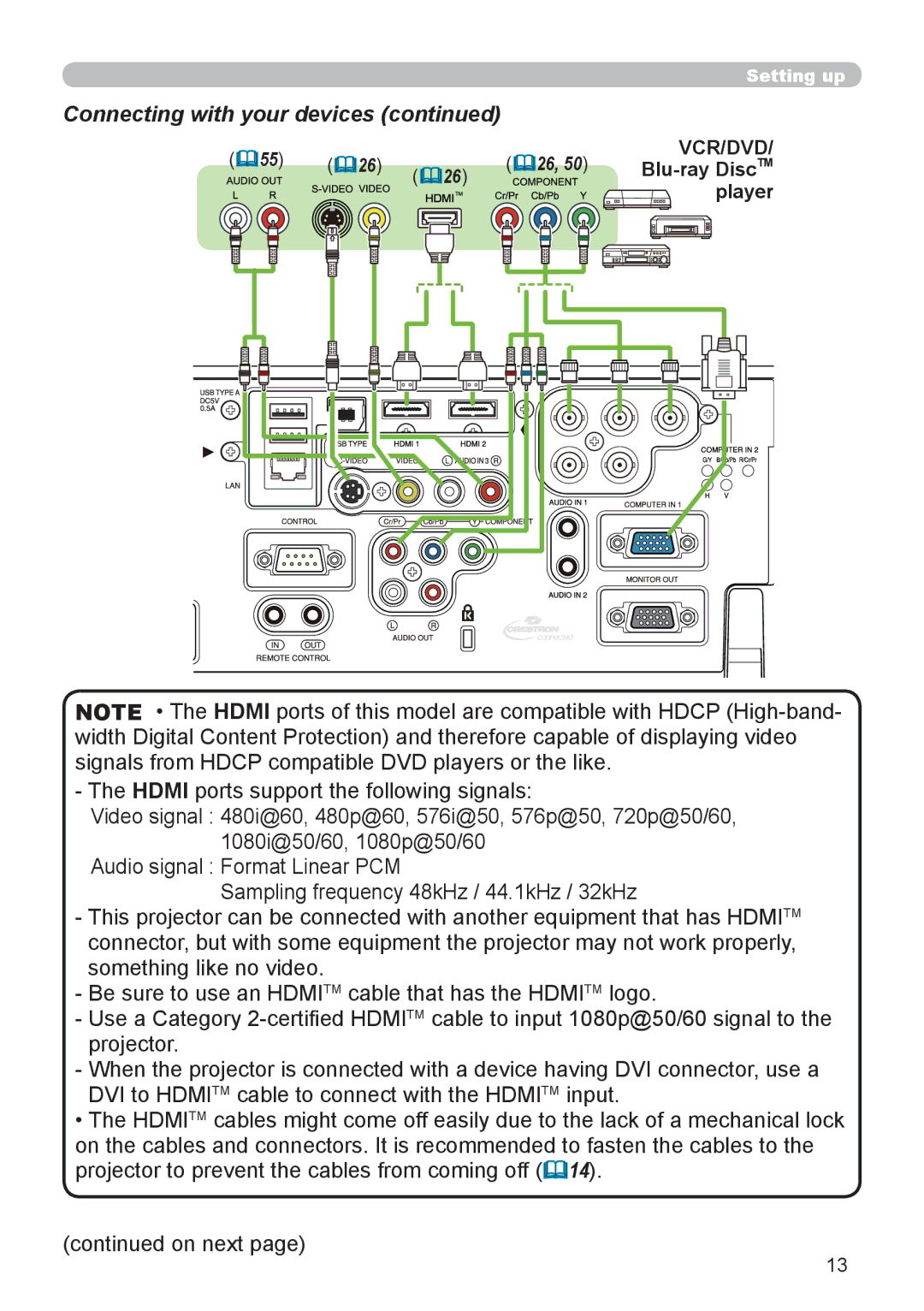 Dukane 8972W, 8970, 8971, 8974WU, 8973W, 976SX, 8975WU user manual Vcr/Dvd, Blu-ray Disc TM, Player 