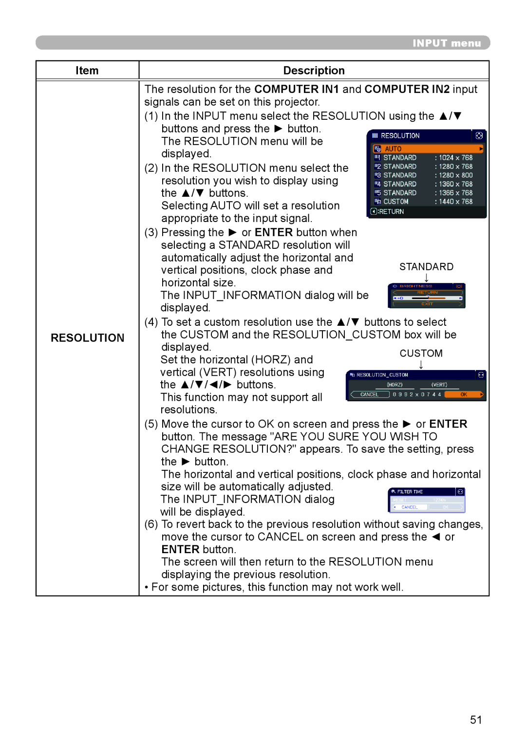 Dukane 8974WU, 8970, 8971, 8973W, 976SX, 8975WU, 8972W user manual Resolution 