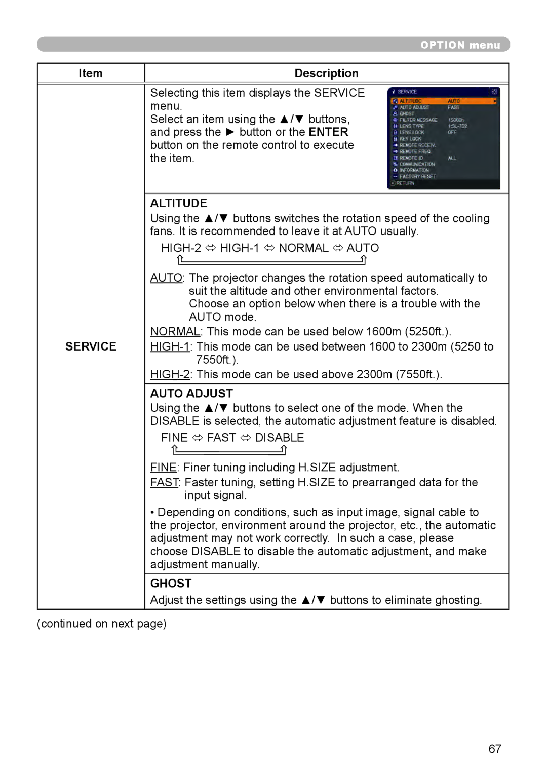 Dukane 976SX, 8970, 8971, 8974WU, 8973W, 8975WU, 8972W user manual Service, Altitude, Ghost 