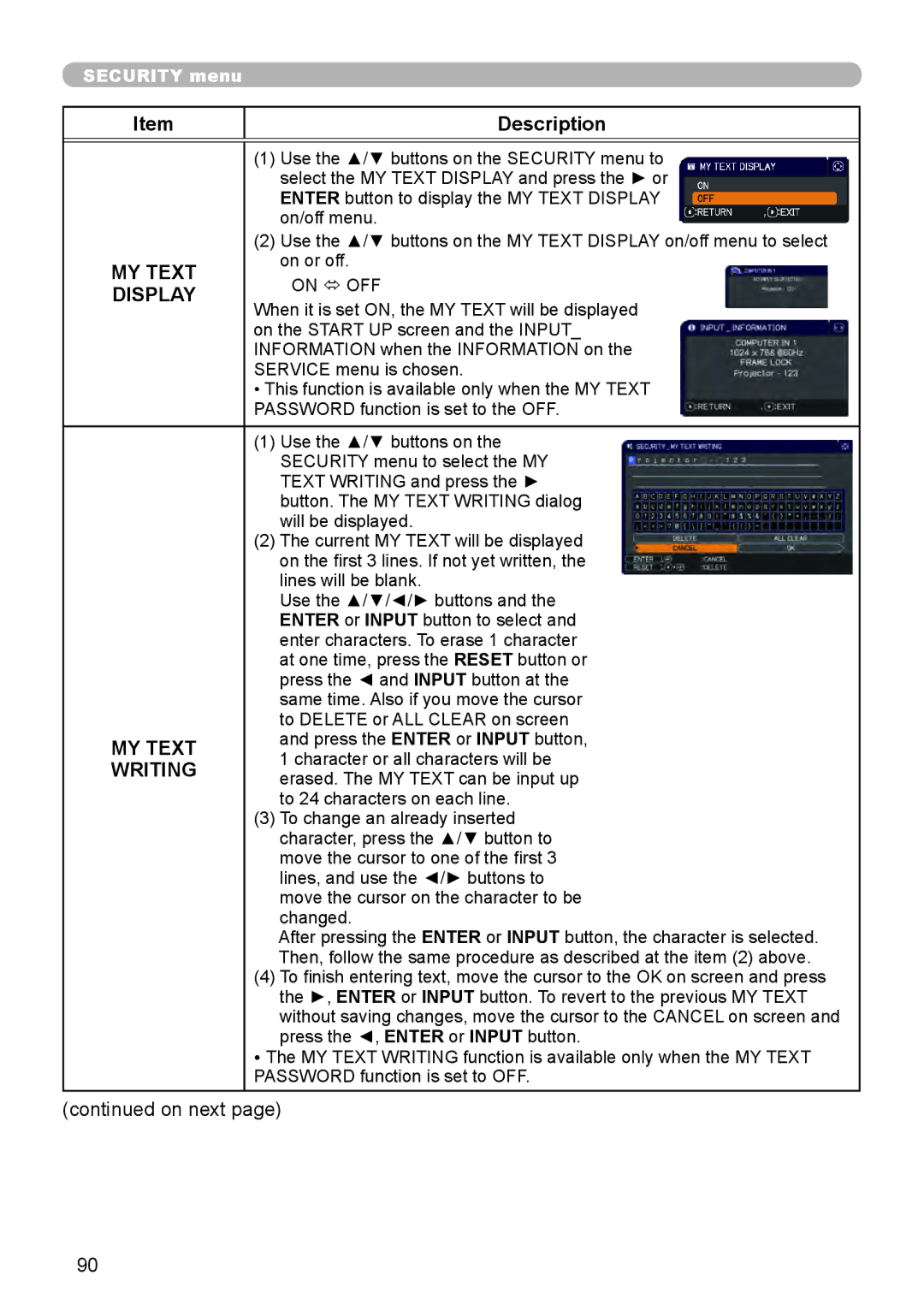 Dukane 8972W, 8970, 8971, 8974WU, 8973W, 976SX, 8975WU user manual MY Text, Writing 