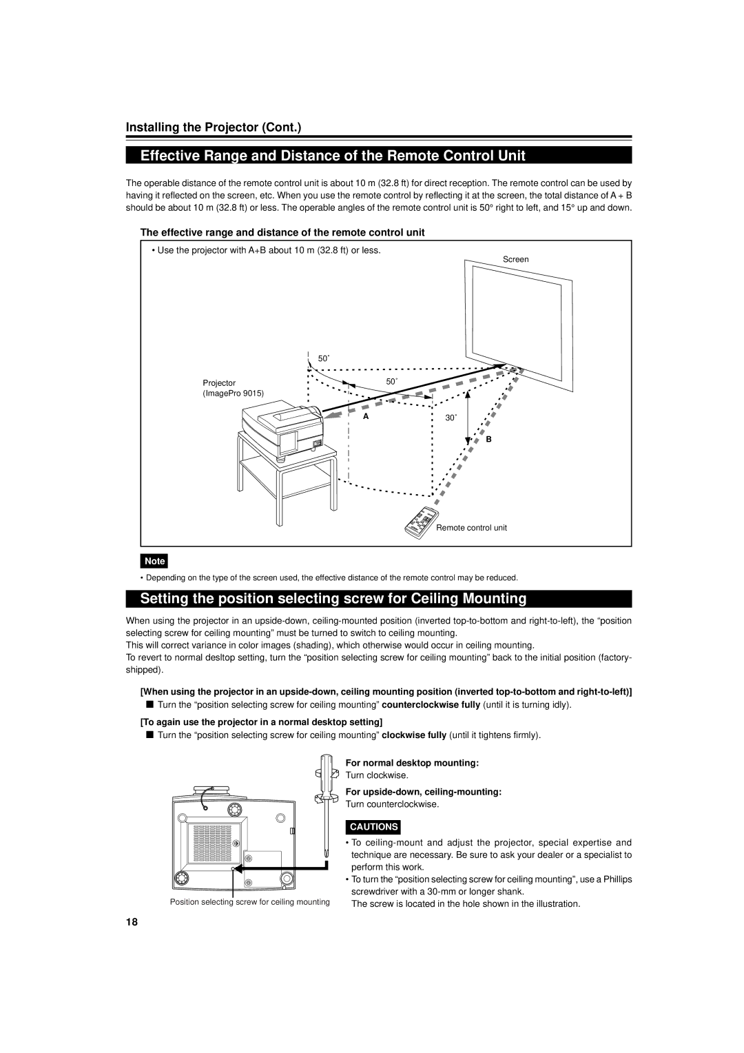 Dukane 9015 manual Effective Range and Distance of the Remote Control Unit 