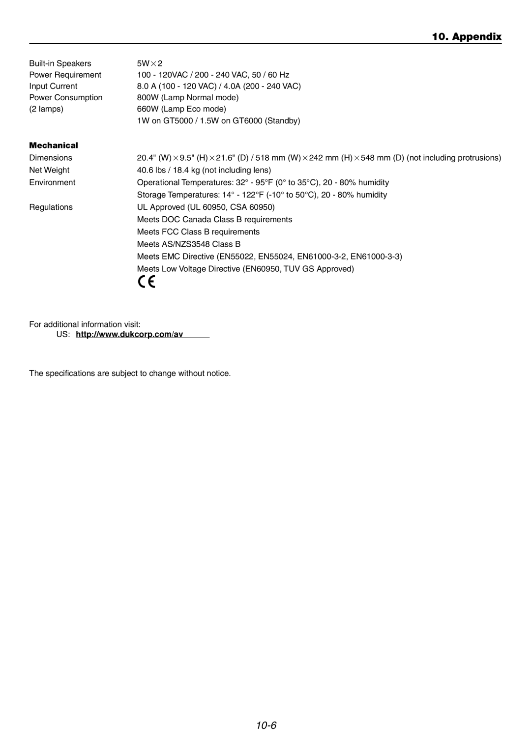 Dukane 9060 user manual Mechanical 