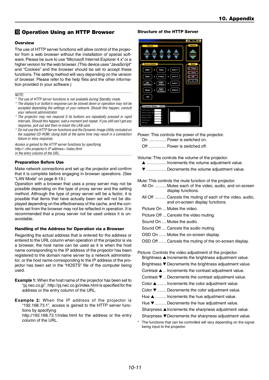 Dukane 9060 Appendix ⁄0Operation Using an Http Browser, Overview, Preparation Before Use, Structure of the Http Server 