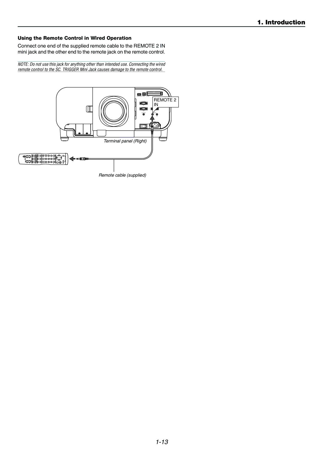 Dukane 9060 user manual Using the Remote Control in Wired Operation 