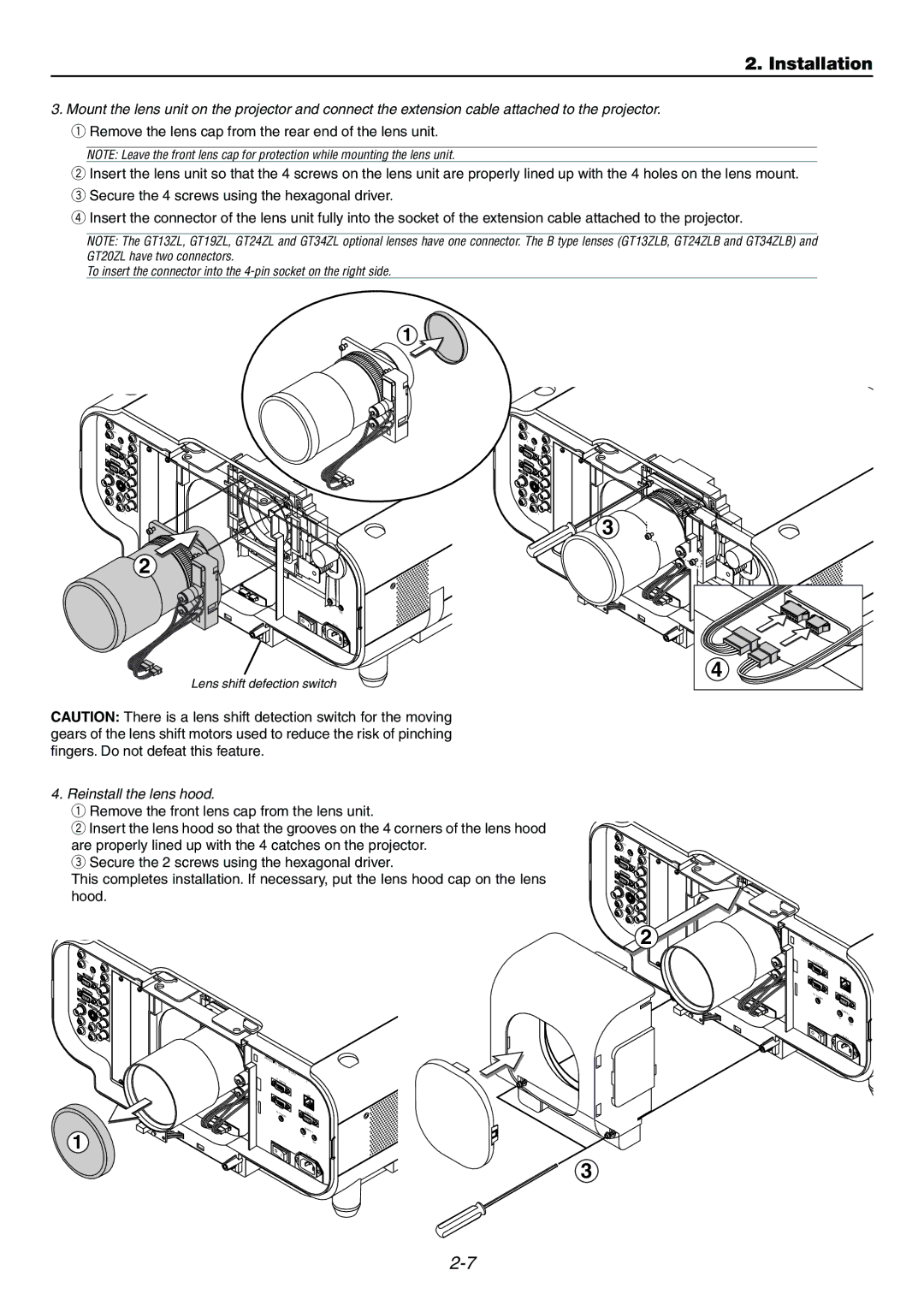 Dukane 9060 user manual Reinstall the lens hood 