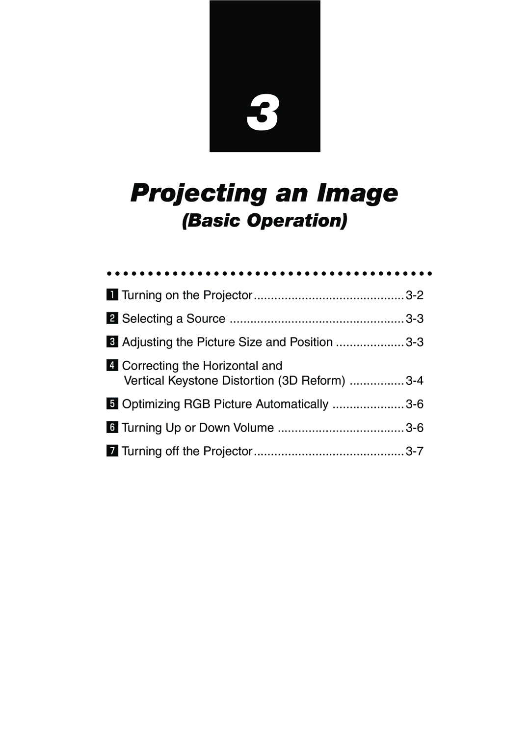 Dukane 9060 user manual Projecting an Image, Basic Operation 