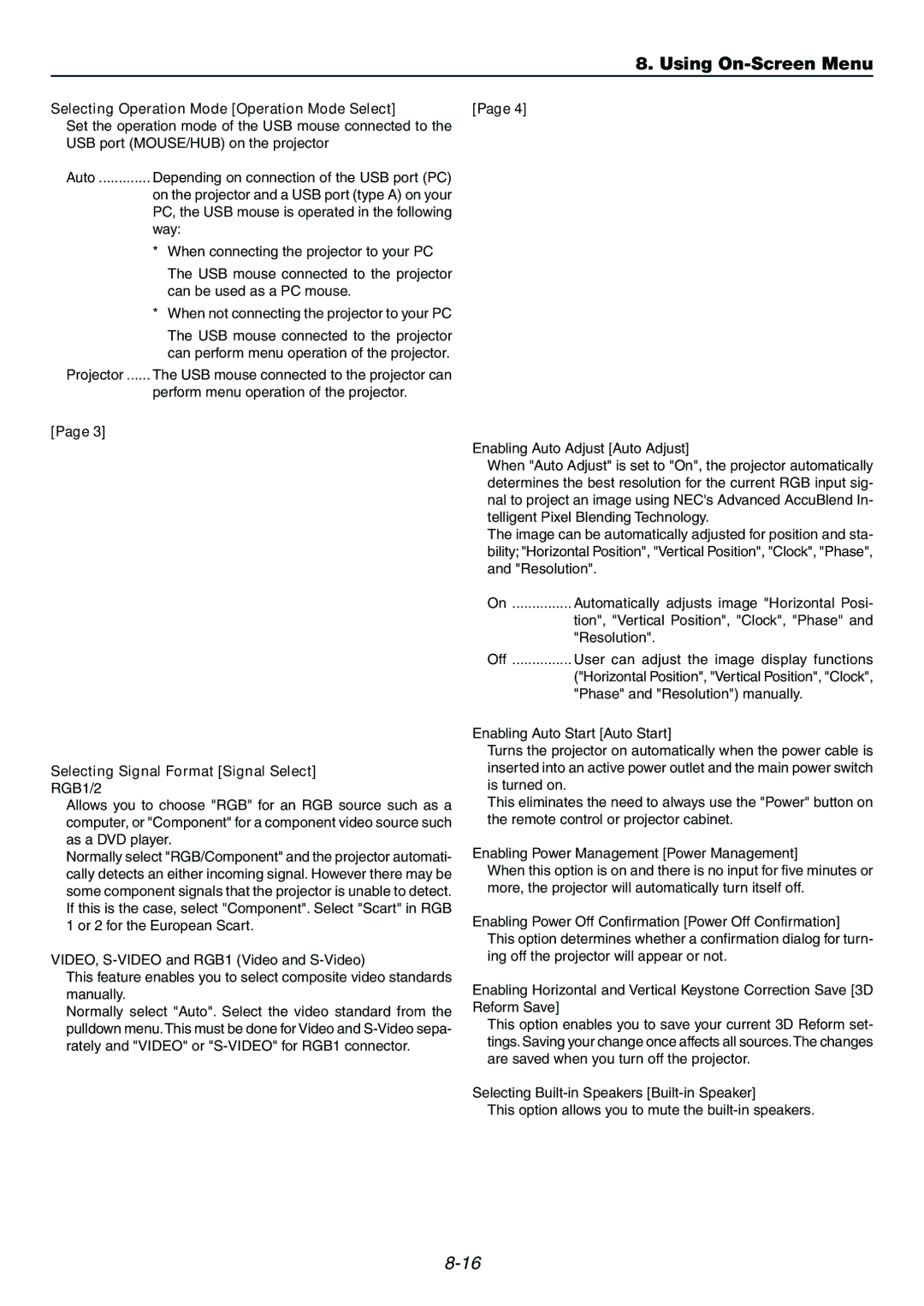 Dukane 9060 user manual Selecting Operation Mode Operation Mode Select, Selecting Signal Format Signal Select 