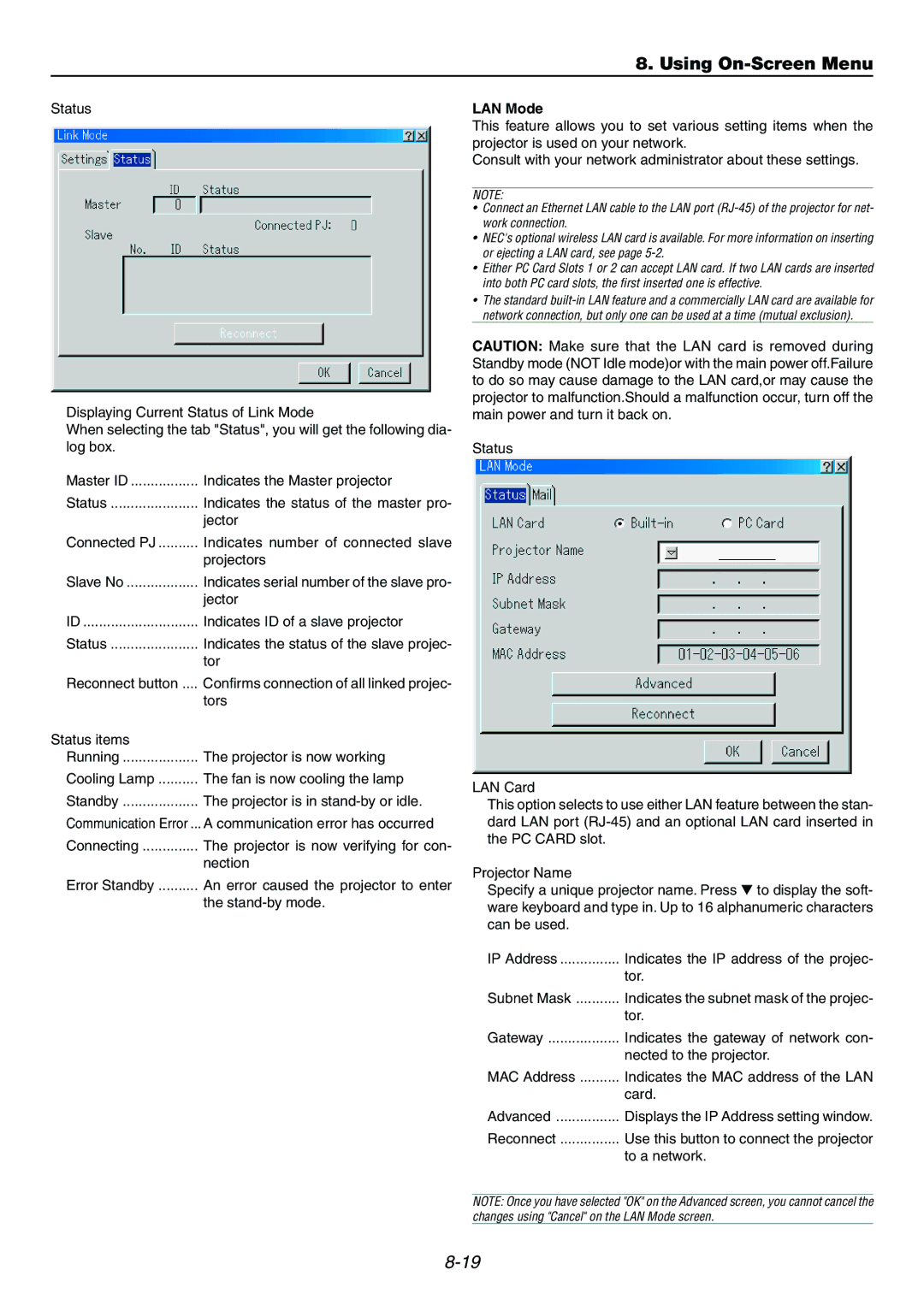 Dukane 9060 user manual LAN Mode 