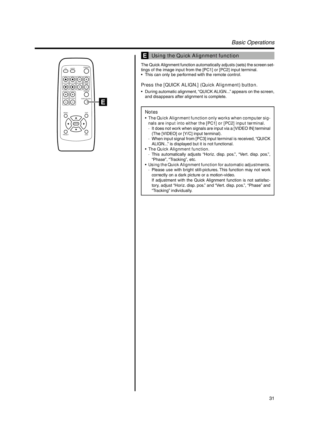 Dukane 9100HC manual Using the Quick Alignment function, Press the Quick ALIGN. Quick Alignment button 