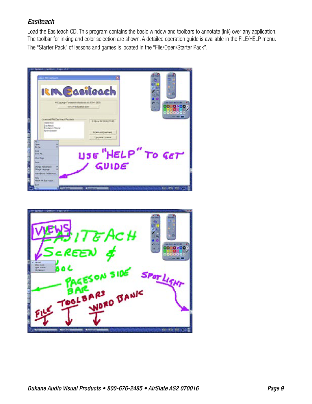 Dukane AS2 specifications Easiteach 