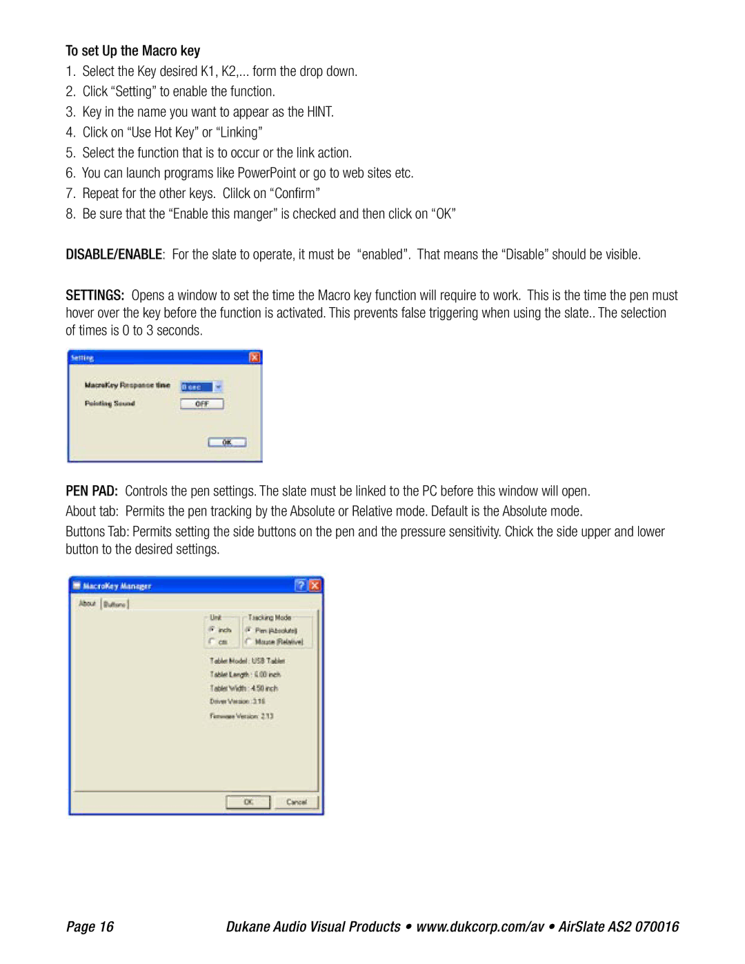 Dukane AS2 specifications 