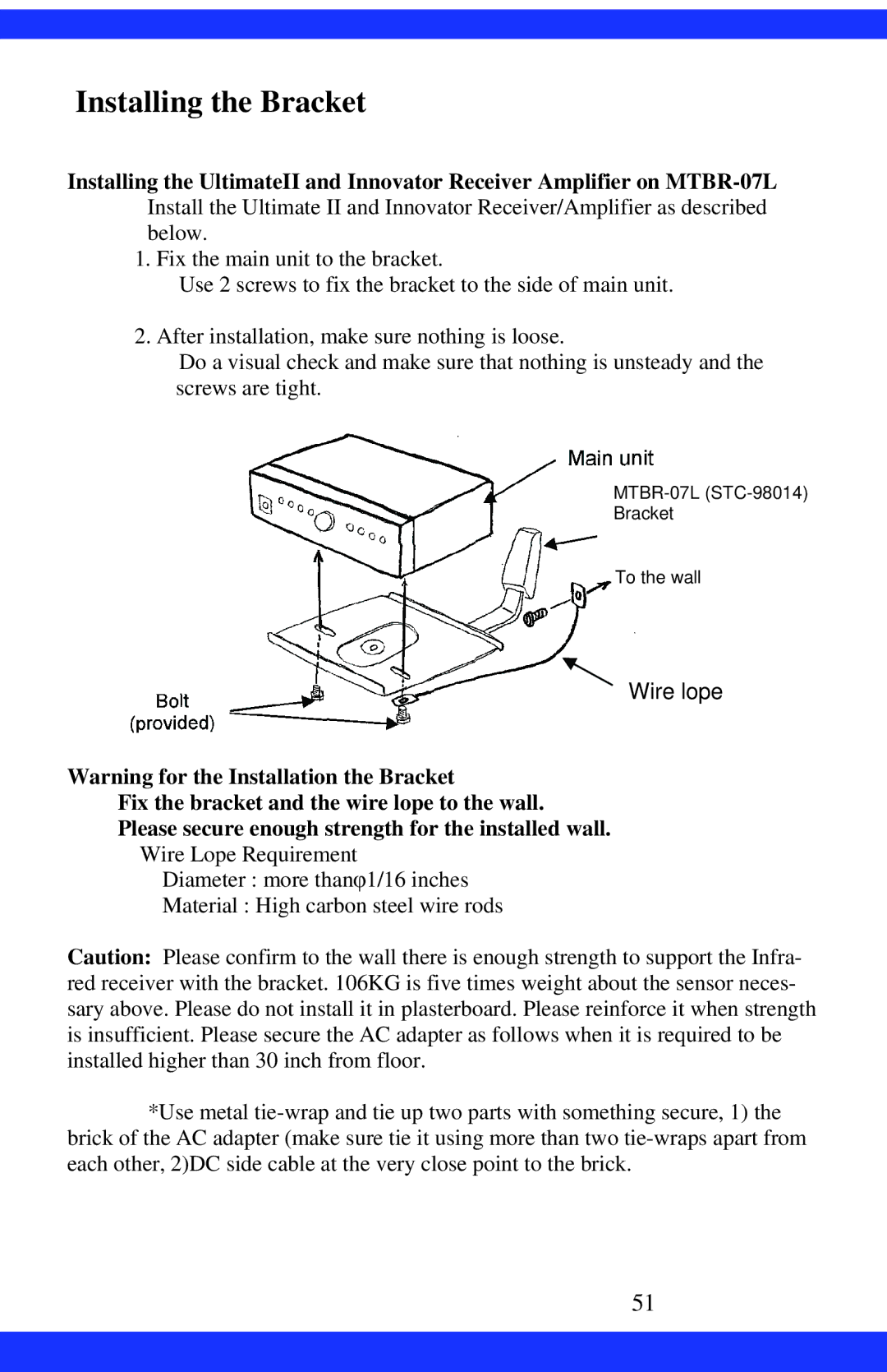 Dukane CAE-20W instruction manual Wire lope 