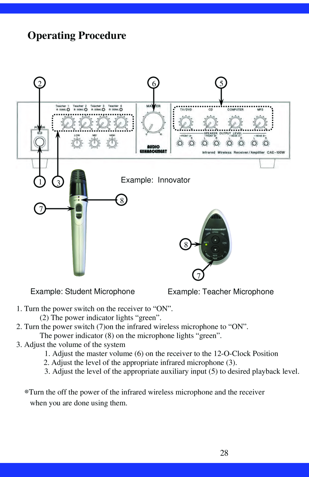 Dukane CAE-20W instruction manual Operating Procedure 