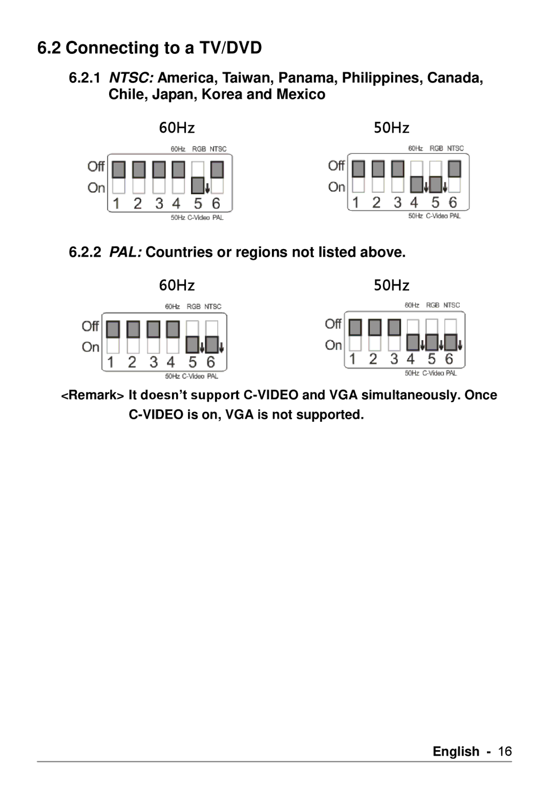 Dukane DVP508 user manual Connecting to a TV/DVD, PAL Countries or regions not listed above 